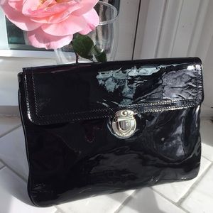 Marc Jacobs Black Patent leather Clutch 10inX71/2